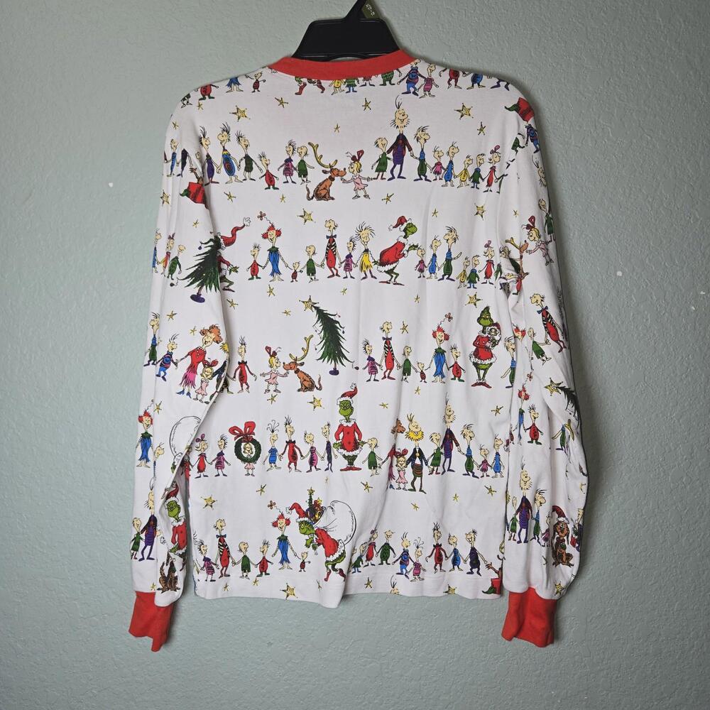 Pottery Barn Kids Adult Dr. Seuss's The Grinch Flannel Pajama Shirt sz S - Picture 6 of 9